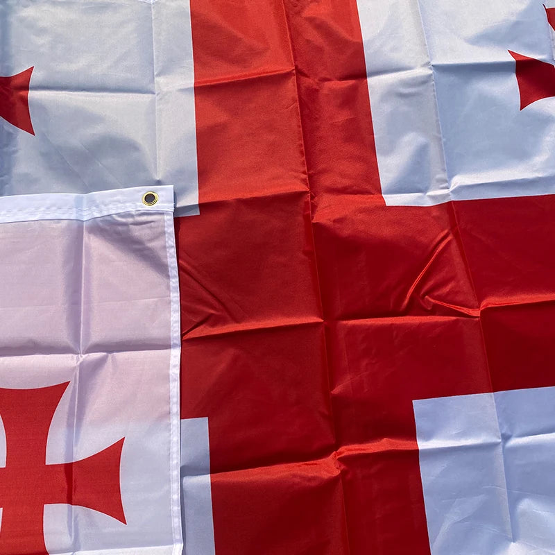 Drapeau de la Géorgie 90x150 cm – Bannière en Polyester Imprimée des Deux Côtés pour Décoration BLACKBEARD OUTDOOR INDUSTRIES