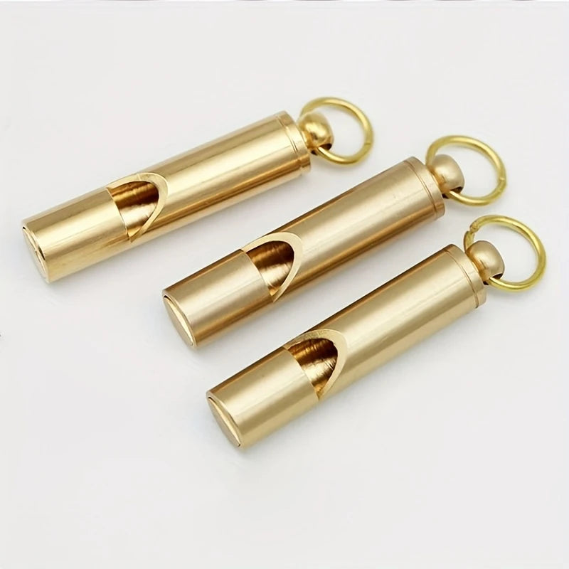 Mini sifflet de survie porte-clés en laiton | Outdoor
