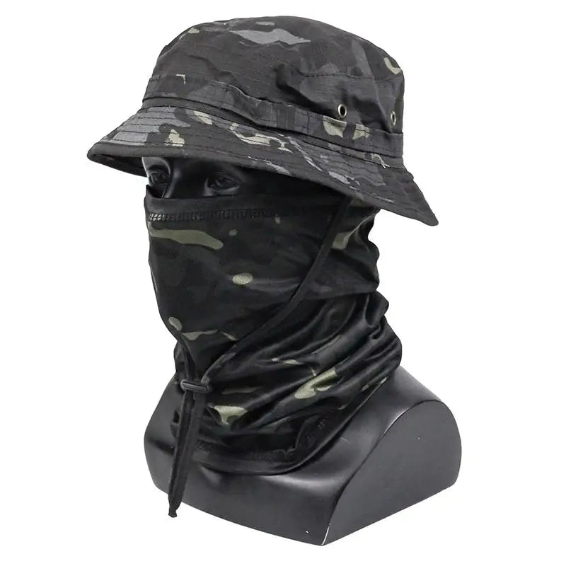 Bob Tactique Camouflage + Tour de Cou – Protection Solaire Outdoor Unisexe