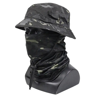 Bob Tactique Camouflage + Tour de Cou – Protection Solaire Outdoor Unisexe
