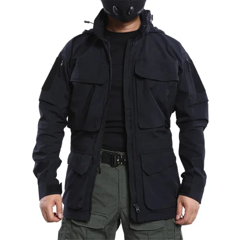 Veste coupe-vent tactique homme M2 – Capuche et poches multiples