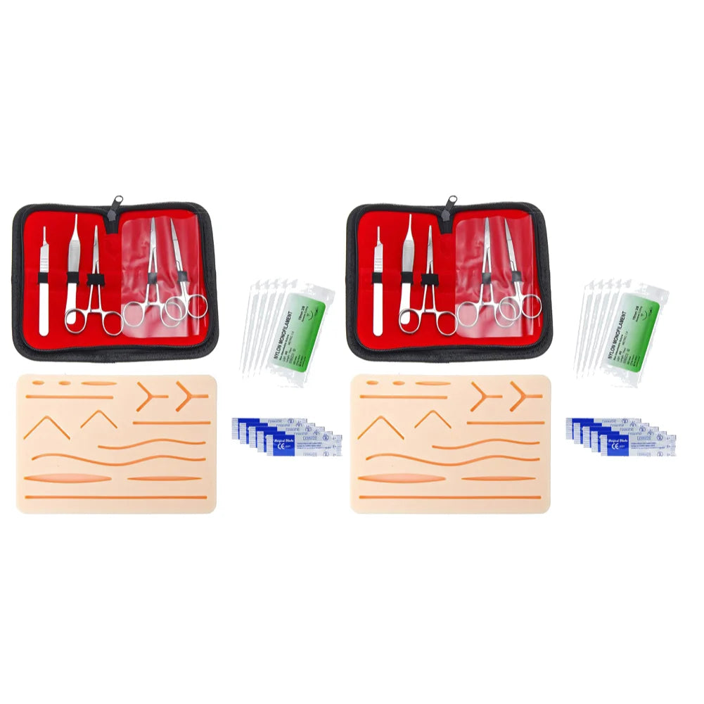 Kit de Suture Chirurgicale d’Entraînement – Pad Silicone 3 Couches | Étudiants Médecine & Secourisme