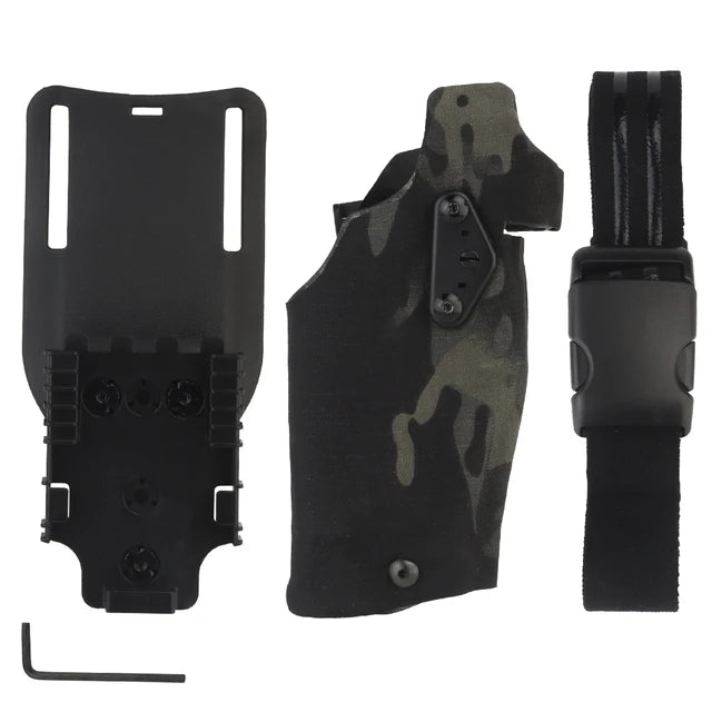 Holster Cuisse Tactique 6354DO Glock 17/19 + X300/X300U – Adaptateur QLS, Sangle Cuisse Drop Leg | 5 Coloris - BLACKBEARD OUTDOOR INDUSTRIES