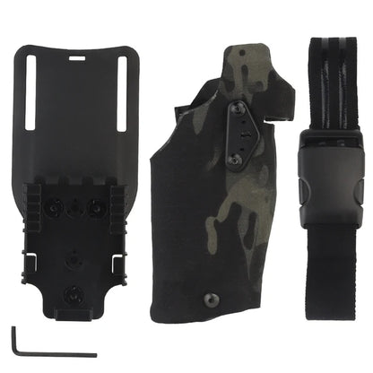 Holster Cuisse Tactique 6354DO Glock 17/19 + X300/X300U – Adaptateur QLS, Sangle Cuisse Drop Leg | 5 Coloris - BLACKBEARD OUTDOOR INDUSTRIES