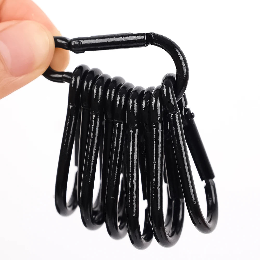 Mini Mousqueton en Alliage d'Aluminium – Lot de 10/50 pièces | Clip D-Type Pratique et Résistant pour Clés, Camping et Outdoor - BLACKBEARD OUTDOOR INDUSTRIES