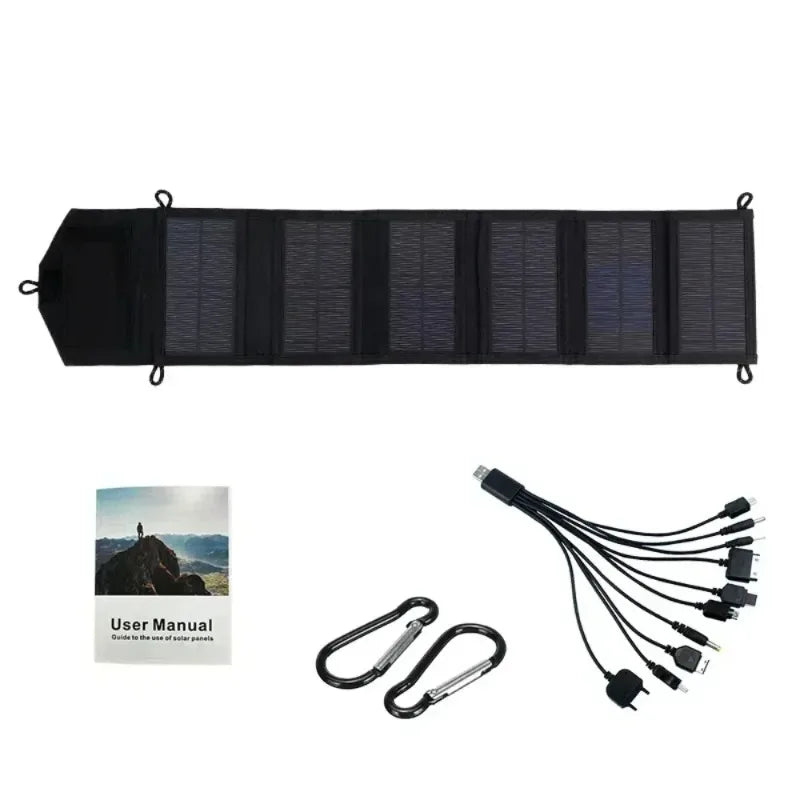 Chargeur solaire pliable portable avec chargement rapide USB Type-C pour téléphone, tablette et camping en extérieur - BLACKBEARD OUTDOOR INDUSTRIES