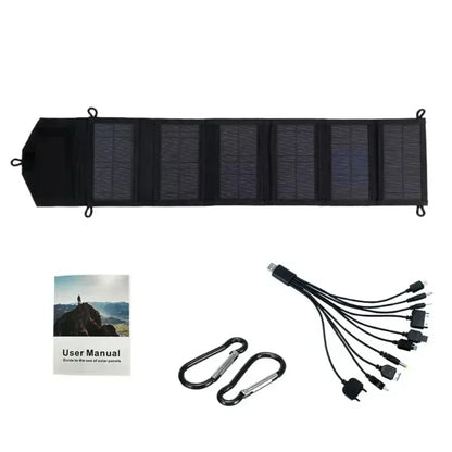 Chargeur solaire pliable portable avec chargement rapide USB Type-C pour téléphone, tablette et camping en extérieur - BLACKBEARD OUTDOOR INDUSTRIES