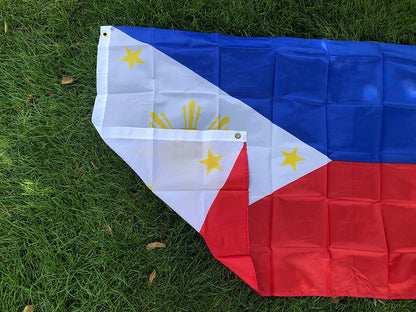 Drapeau National des Philippines - 90x150 cm (3x5 ft) - Polyester - Drapeau PHL - Décoration Intérieure et Extérieure BLACKBEARD OUTDOOR INDUSTRIES