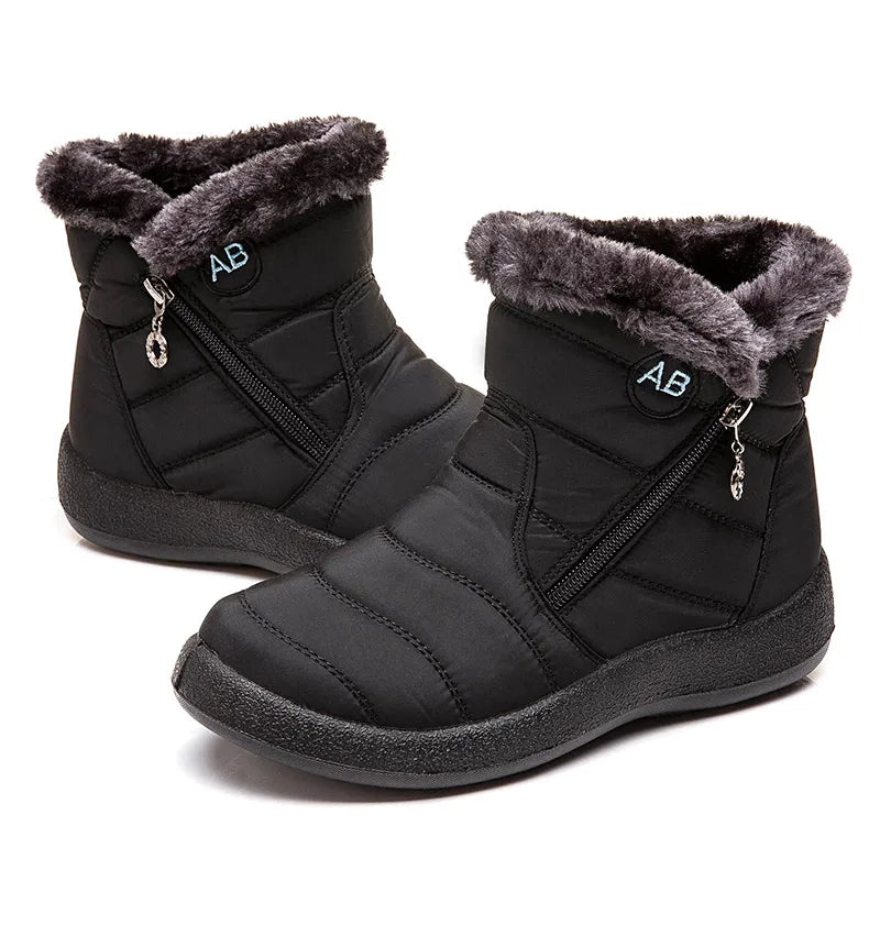 Bottines Hiver Femme Fourrées & Imperméables – Chaussures Chaudes à Talon Plat – Style Élégant & Confort – Neige / Froid - BLACKBEARD OUTDOOR INDUSTRIES