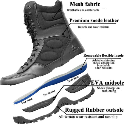 Rangers Tactiques Homme LAHORS – Cuir Véritable, Zip Latéral, Désert Combat, Pointures 39-46