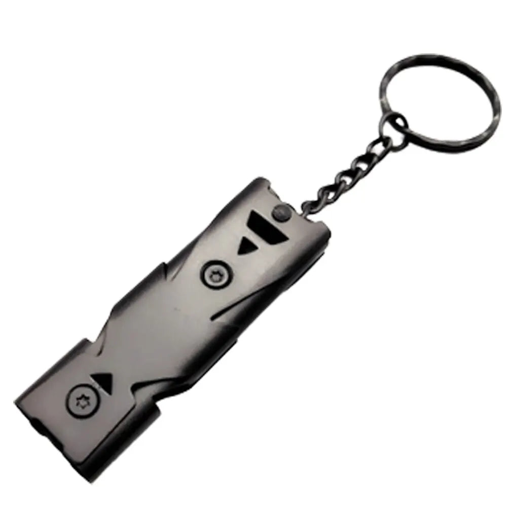 Sifflet de Survie Double Tube 180 dB — Acier Inoxydable Porte-Clés Urgence Outdoor - BLACKBEARD OUTDOOR INDUSTRIES