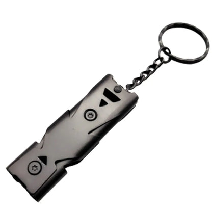 Sifflet de Survie Double Tube 180 dB — Acier Inoxydable Porte-Clés Urgence Outdoor - BLACKBEARD OUTDOOR INDUSTRIES