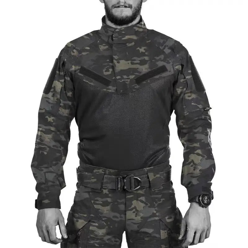 Chemise Tactique de Combat à Manches Longues pour Homme - Haut Camouflage pour Entraînement Militaire, Chasse, et Sports de Plein Air BLACKBEARD OUTDOOR INDUSTRIES