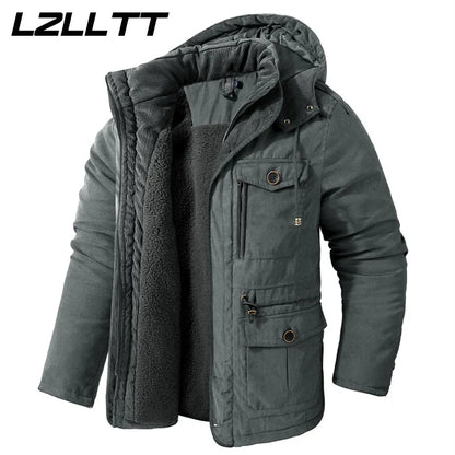 Parka Homme Hiver Chaude – LZLLTT Avec Capuche Amovible | Doublure Polaire | Multipoches | -30°C à +5°C - BLACKBEARD OUTDOOR INDUSTRIES