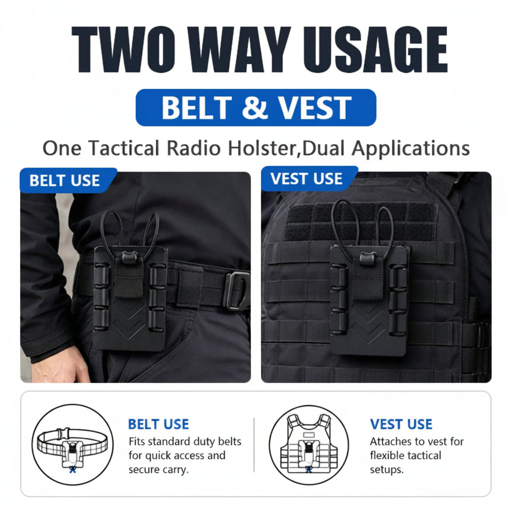 Holster Tactique MOLLE Universel 360° – Porte-Radio Rapide Baofeng, Quansheng, Iradio