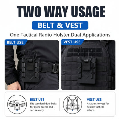Holster Tactique MOLLE Universel 360° – Porte-Radio Rapide Baofeng, Quansheng, Iradio