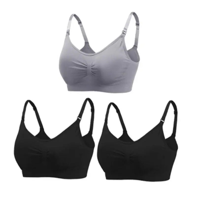 Lot de 3 Soutiens-Gorge d'Allaitement Maternité – Sans Armature, Grande Taille, Respirant