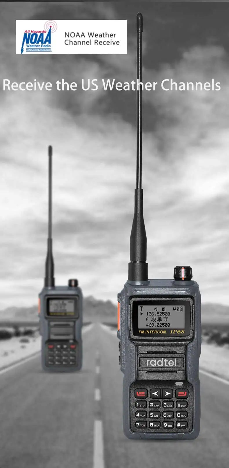 Talkie-Walkie Radtel IP68 – Radio Amateur Full Band 136-629 MHz, 199 Canaux, NOAA, Waterproof - BLACKBEARD OUTDOOR INDUSTRIES