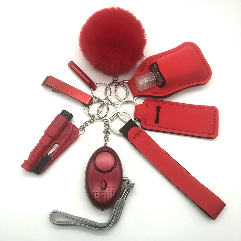 Porte-Clés de Défense Personnelle pour Femme – Alarme Intégrée, Boucle O, Multicolore