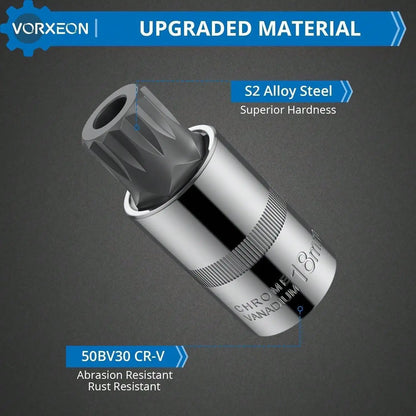 Coffret 10 Pièces XZN Triple Square Spline Bit Socket – Embouts M4 à M18 avec Boîte de Rangement Renforcée - BLACKBEARD OUTDOOR INDUSTRIES