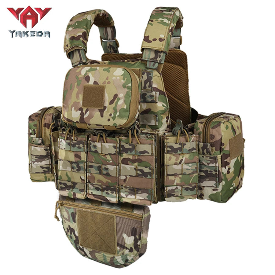 Gilet tactique YAKEDA modulable avec 5 pochettes
