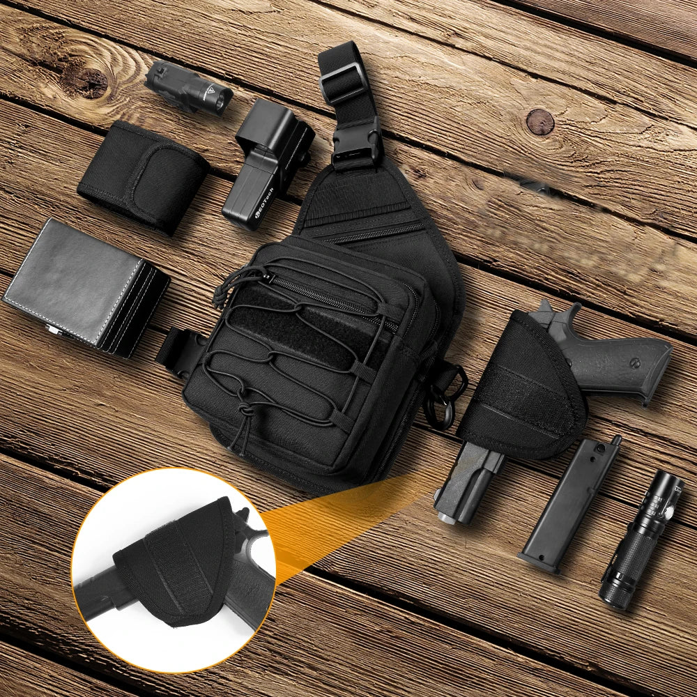Sacoche holster discrète bandoulière en nylon 1000D