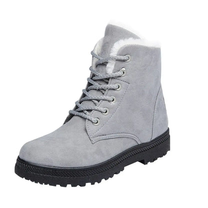 Bottines d’hiver fourrées femme à lacets