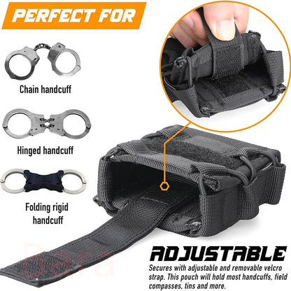Pochette Tactique pour Menottes Ouvertes avec Clip et Sangle – Étui de Ceinture pour Menottes Asp, Menottes à Charnière, Menottes à Chaîne et Menottes Rigides Pliantes - BLACKBEARD OUTDOOR INDUSTRIES