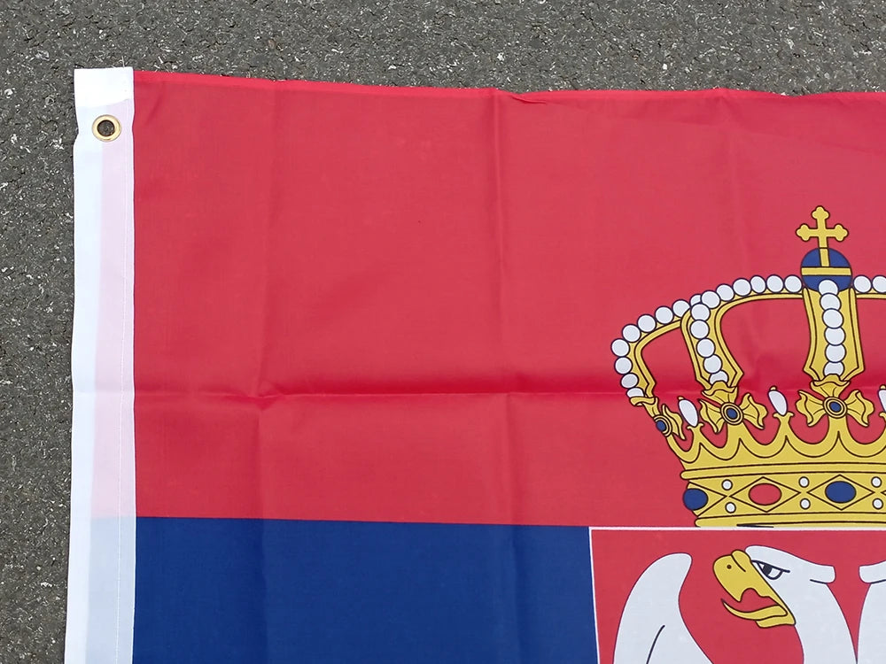 Drapeau de la Serbie 90x150 cm - Bannière en Polyester Suspendue et Flottante SRB RS Republika Serbja BLACKBEARD OUTDOOR INDUSTRIES