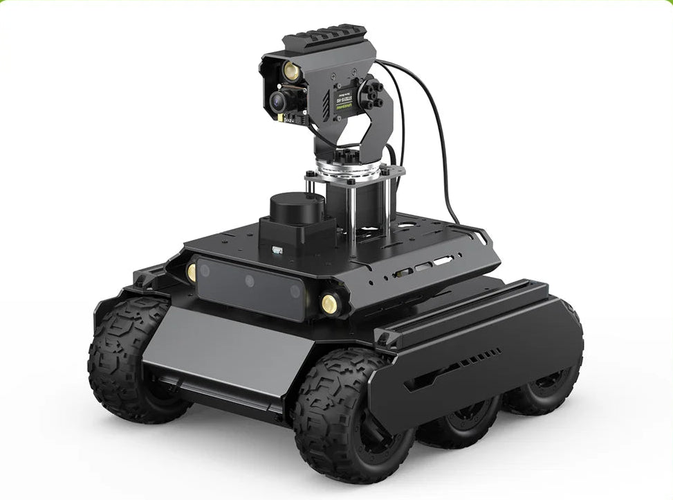 UGV Rover ROS2 Waveshare — Robot IA 6 Roues 4WD Tout Métal — Police, Déminage, Sauvetage, Militaire & R&D - BLACKBEARD OUTDOOR INDUSTRIES
