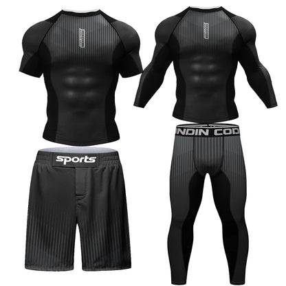 Ensemble Rashguard MMA – T-Shirt + Pantalon Compression – Jiu Jitsu / Kickboxing / Grappling - BLACKBEARD OUTDOOR INDUSTRIES