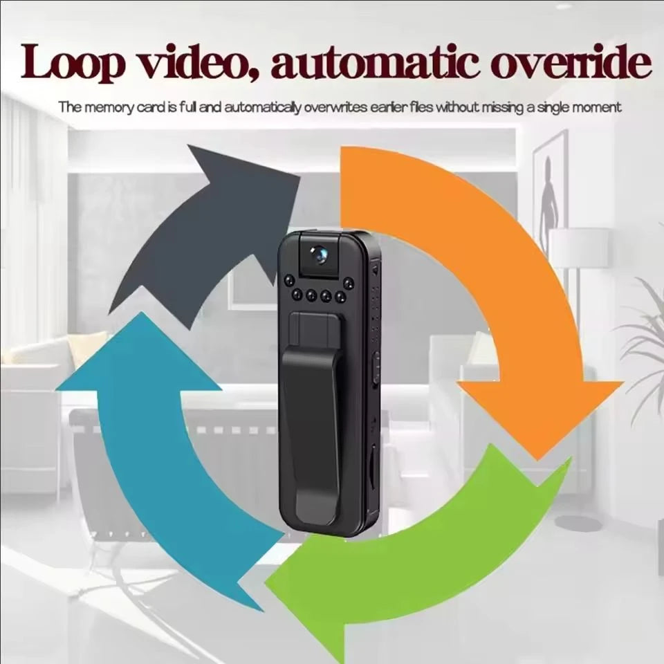 Caméra Piéton 1080P Full HD – Vision Nocturne IR, Portable, CE & RoHS