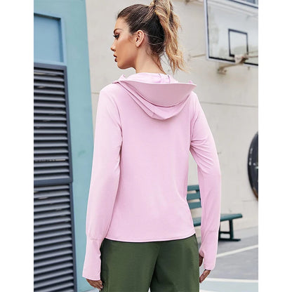 Veste Cyclisme Femme UPF 50+ – Hoodie Anti-UV Manches Longues avec Poches | TRVLWEGO