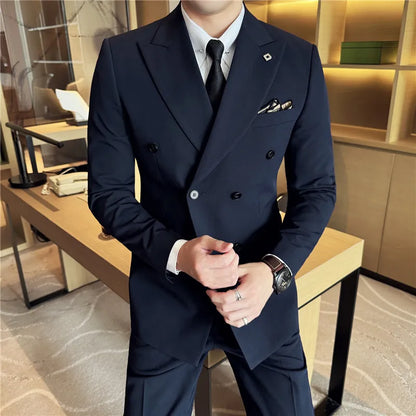 Costume homme croisé ajusté, 2 ou 3 pièces