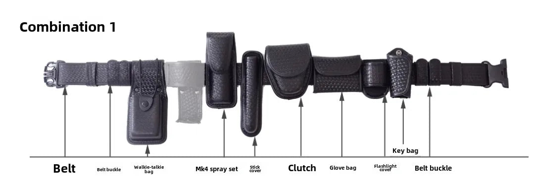 Set de Ceinture Tactique Modulaire pour Forces de l'Ordre - 8 en 1 avec Poche pour Chargeur et Étui à Menottes BLACKBEARD OUTDOOR INDUSTRIES