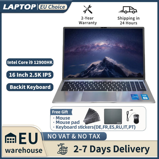 Laptop 16" QHD+ 2.5K 120Hz — Intel Core i9-12900HK, 32GB RAM, 1TB SSD, Windows 11 Pro - BLACKBEARD OUTDOOR INDUSTRIES