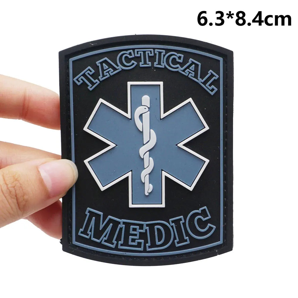 Patches médicaux en PVC Serpent avec Fixation Velcro pour Sacs à Dos et Vêtements Militaires