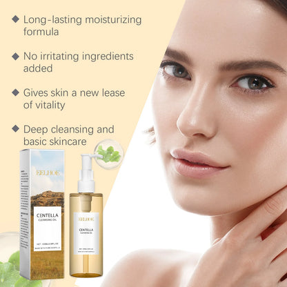 Huile démaquillante à la centella 100 ml, visage, yeux et lèvres
