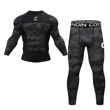Ensemble Compression MMA BJJ Homme — Rashguard + Short Séchage Rapide | Boxe, Muay Thai, Grappling | M à XXL - BLACKBEARD OUTDOOR INDUSTRIES