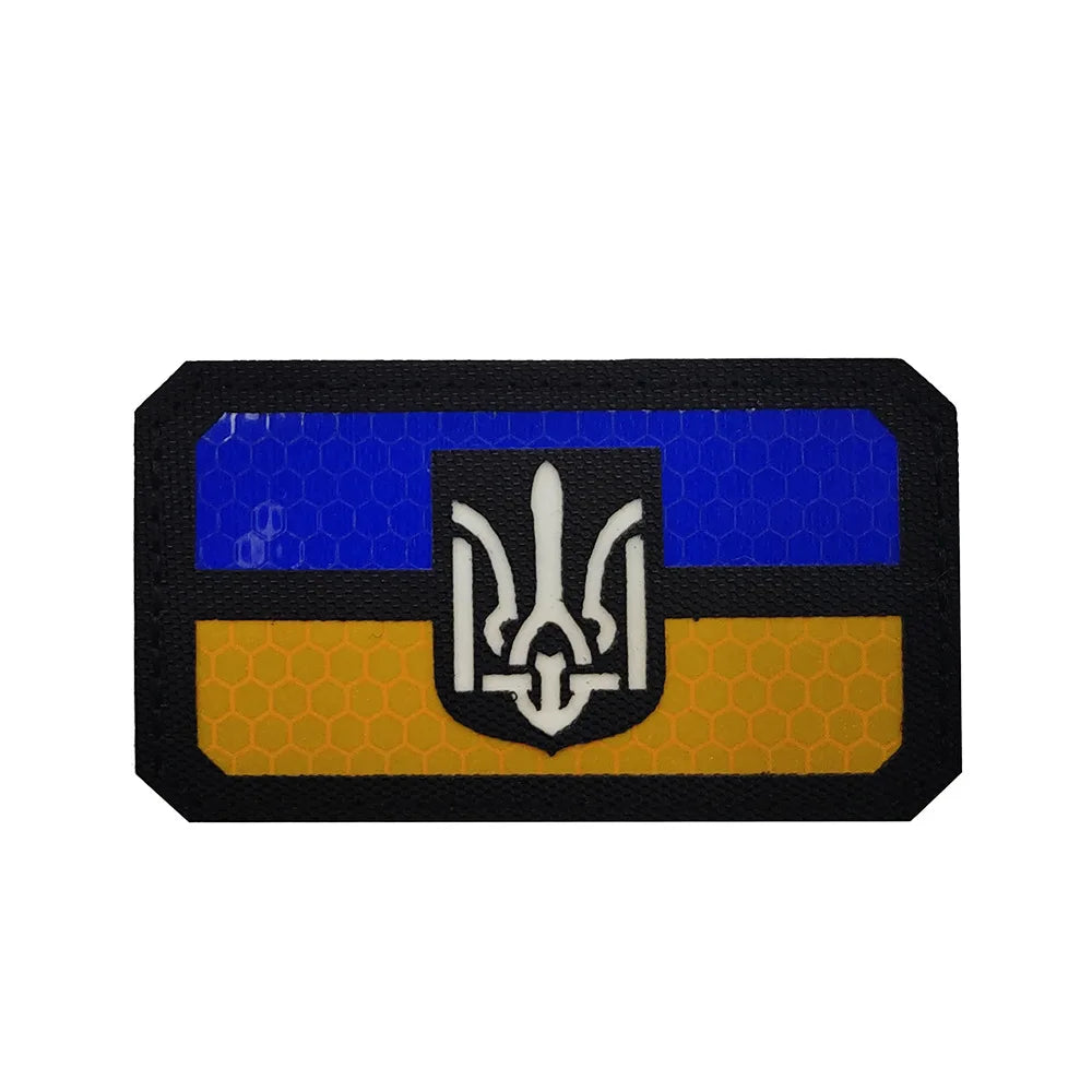 Patch Tactique Ukraine Brodé – Écusson Drapeau Ukrainien, Velcro Hook & Loop