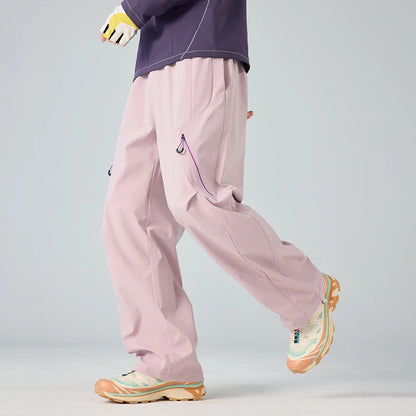 Pantalon cargo de randonnée femme déperlant et respirant, taille élastique