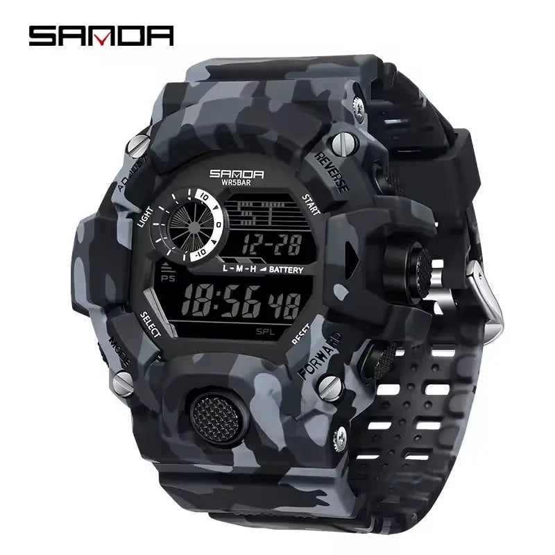 Montre numérique homme SANDA 2183 camouflage sport