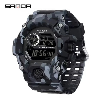 Montre numérique homme SANDA 2183 camouflage sport