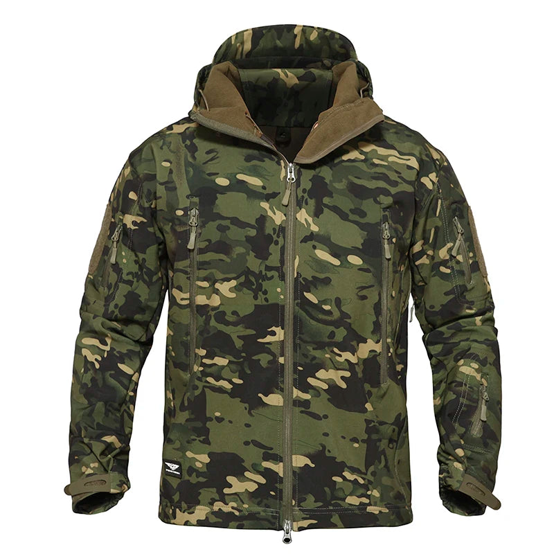Outdoor TAD Men Military Tactical Hiking Jacket Lurker Shark Skin Softshell Outdoor Hunting Coat Hooded Multicam Camo Outerwear BLACKBEARD OUTDOOR INDUSTRIES