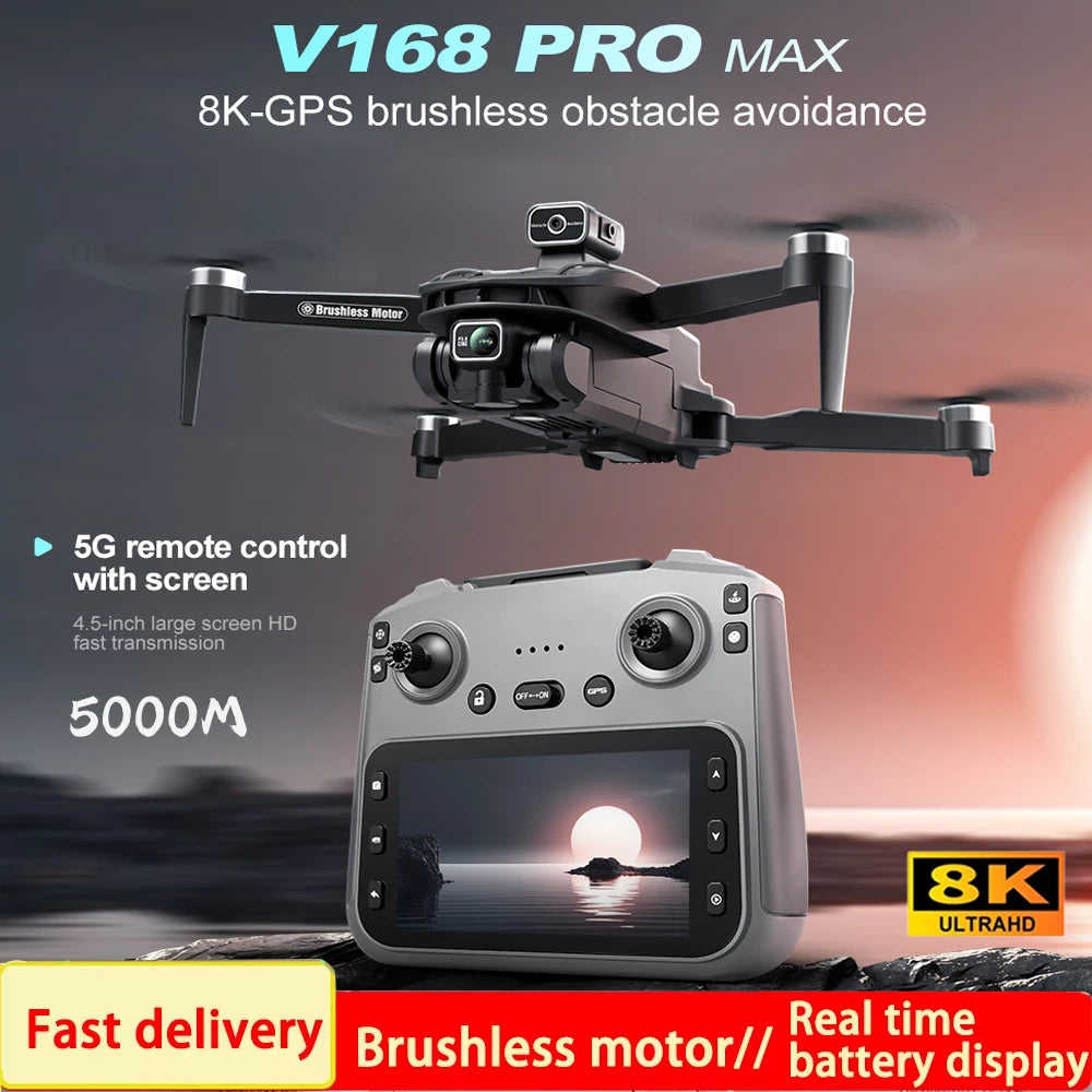 2025 V168 Pro MAX GPS Drone 8K Professional HD Camera 5G WIFI FPV 360° Ma boutique