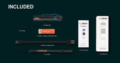 ACEBEAM pokelit AA 14500 flashlight AA torch 950 lumen Ma boutique