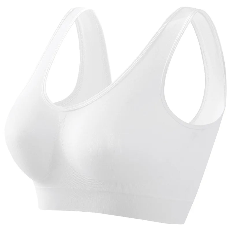 Brassière Sport Femme Sans Armature Grande Taille – Rembourrage Amovible, Sans Couture, Yoga & Running – S à 5XL