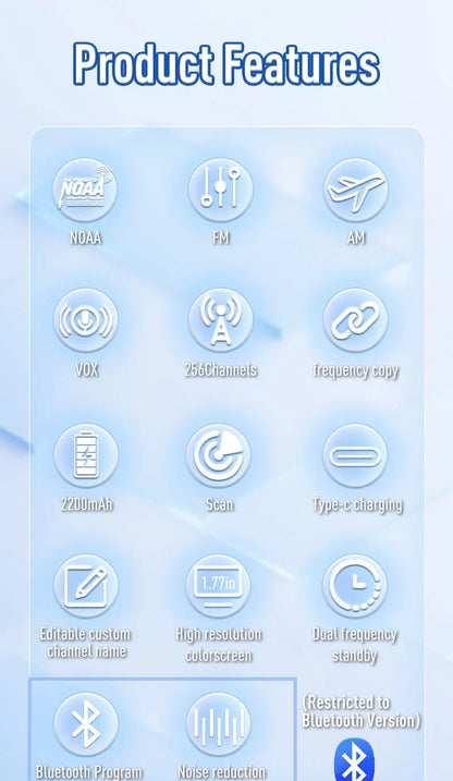 Talkie-Walkie Radtel RT-900 Ham Radio Full Band 8W – 256 Canaux, Air Band, Programmation Bluetooth (Optionnelle) - BLACKBEARD OUTDOOR INDUSTRIES