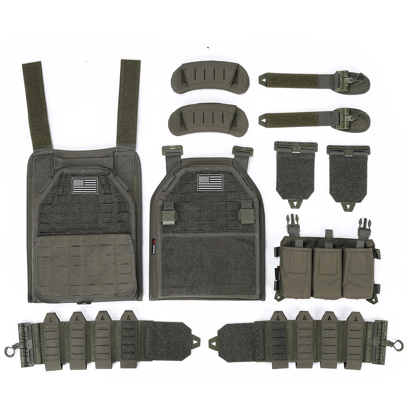 Porte Plaque Tactique MOLLE - (Inclus Drapeau US) - BLACKBEARD OUTDOOR INDUSTRIES