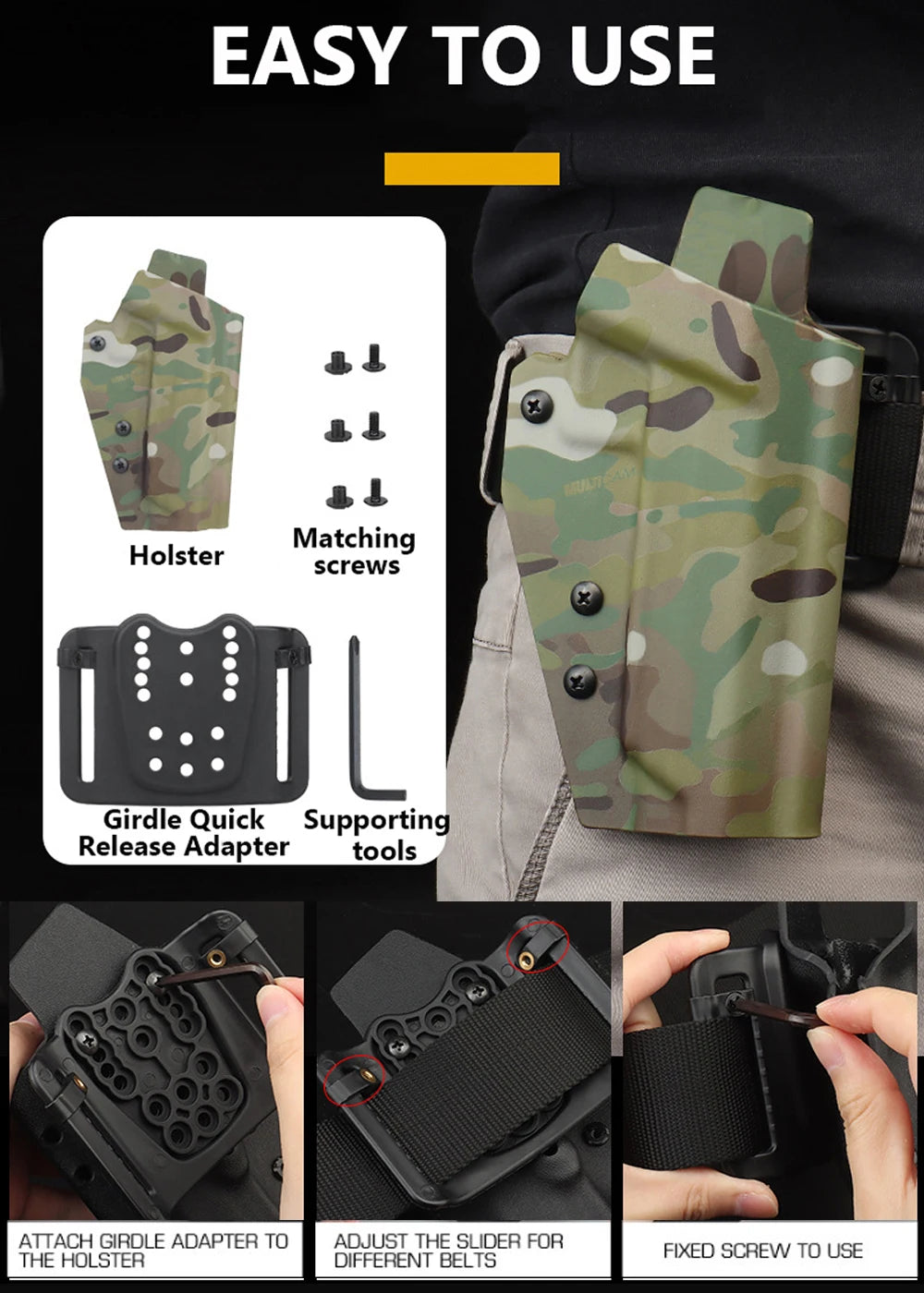 Holster Tactique kydex pour Pistolet –  Compatible TTI 2011 COMBAT MASTER – - BLACKBEARD OUTDOOR INDUSTRIES